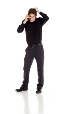 Stresli modeli saç çekerek