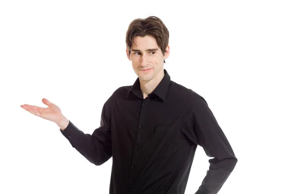 Model presenting with hand — Stock Photo, Image