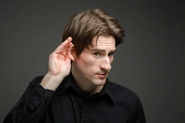 Model listening paying attention — Stock Photo, Image
