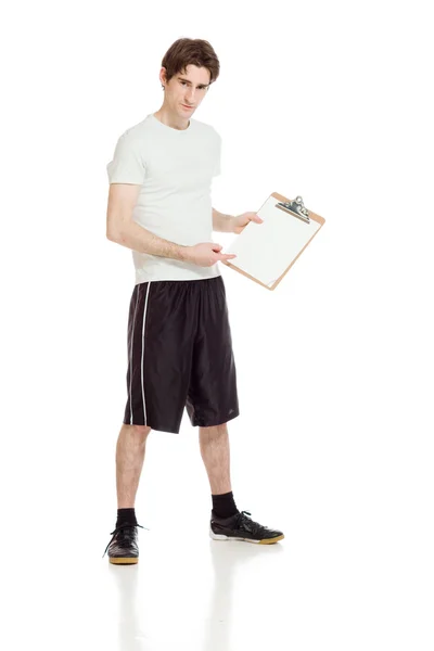 Model holds cardboard — Stock Photo, Image