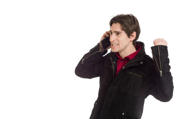 Model cheerful with fists up — Stock Photo, Image