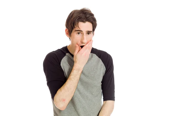 Model covering mouth — Stock Photo, Image