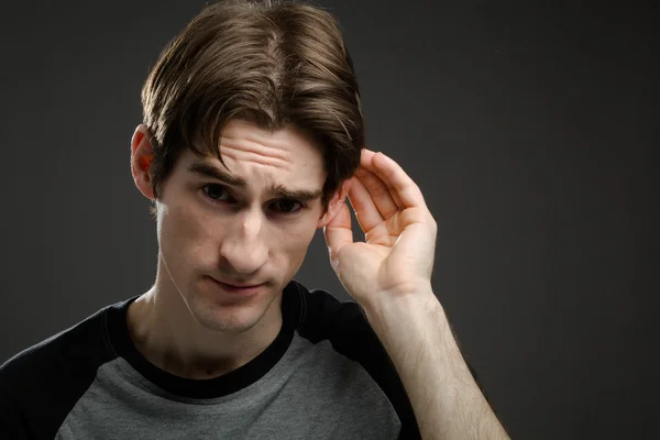 Model listening paying attention — Stock Photo, Image