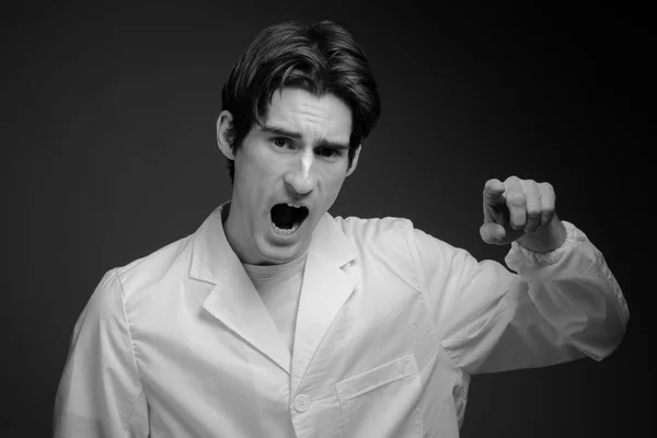 Model angry scolding and pointing — Stock Photo, Image