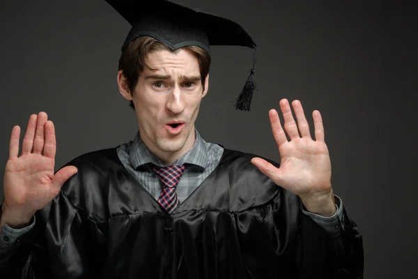 Modello gesturing stop sign con le mani — Foto Stock