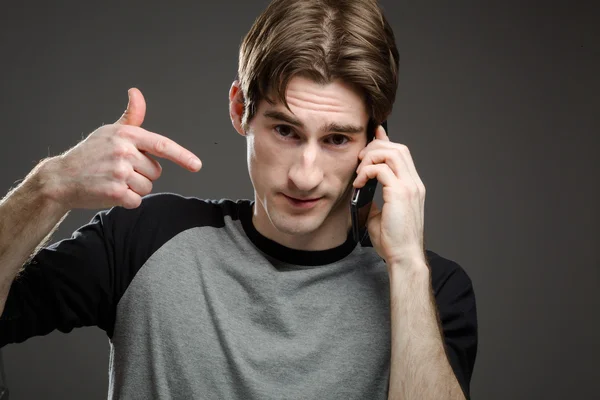 Model pointing to himself — Stock Photo, Image