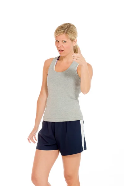 Angry Model scolding and pointing — Stock Photo, Image