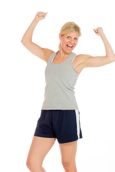 Successful Model with arms in the air — Stock Photo, Image