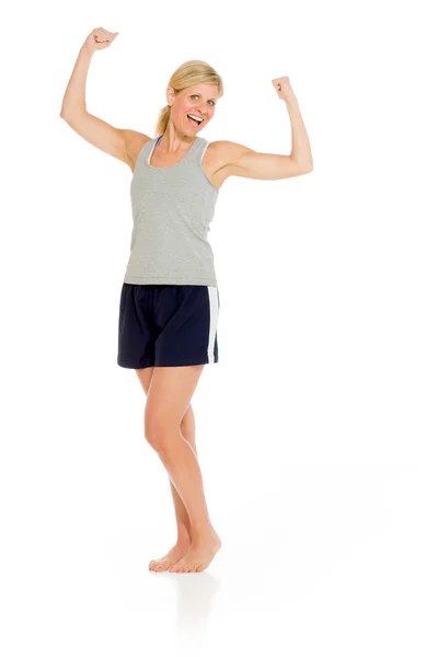 Successful Model with arms in the air — Stock Photo, Image