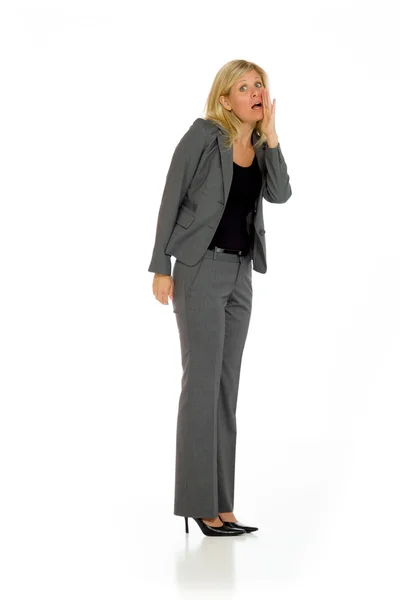 Model talking or shouting in voice — Stock Photo, Image