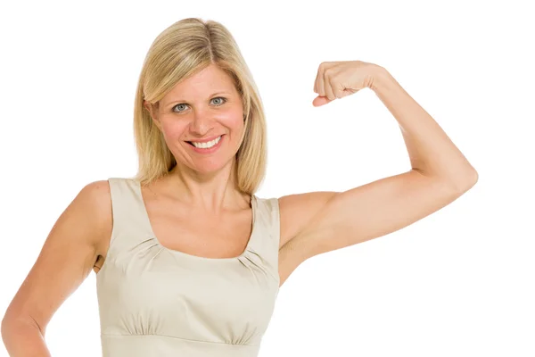 Model with strength in arm curl — Stock Photo, Image