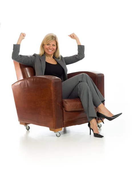 Successful Model with arms in the air — Stock Photo, Image