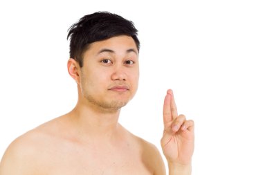 Şans isteyen için model parmak çarpı işareti