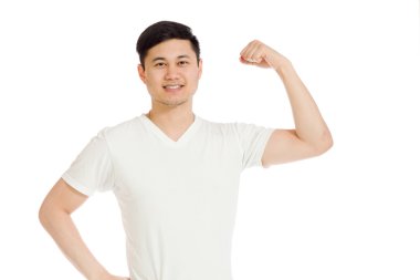 Güçlü kol curl ile model