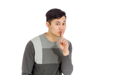 dudaklarında parmak ile model