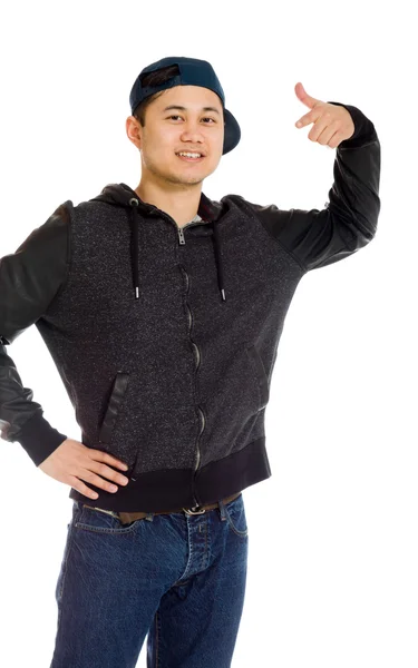 Model pointing to himself — Stock Photo, Image