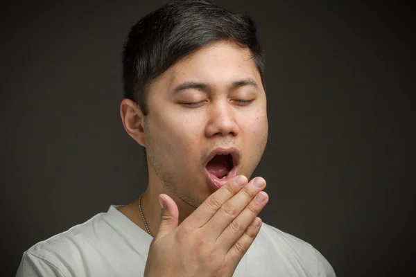 Model tired yawning — Stock Photo, Image