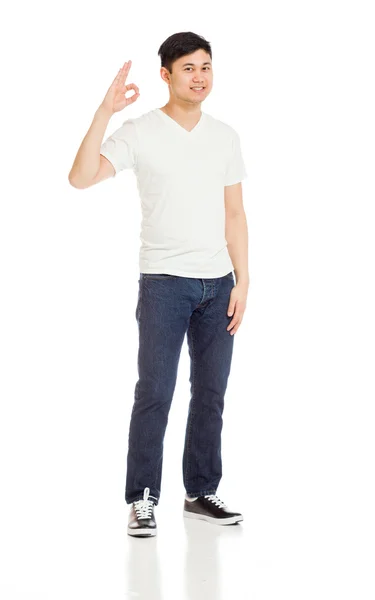 Model gesturing ok sign — Stock Photo, Image