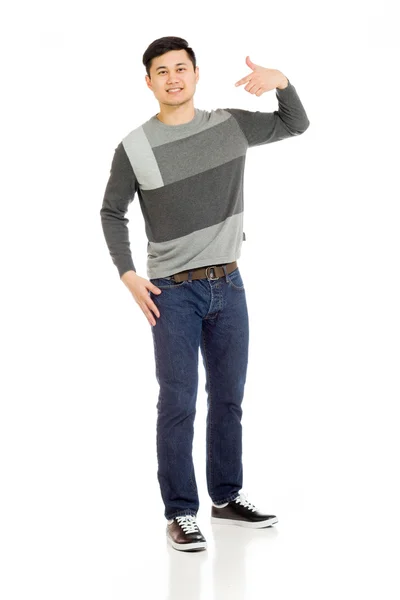 Model pointing to himself — Stock Photo, Image