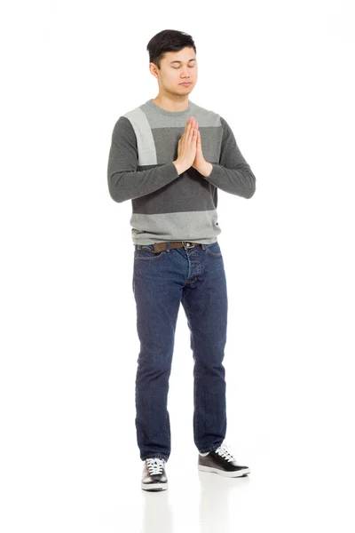 Model praying and wishing — Stock Photo, Image