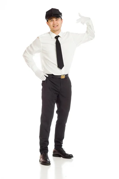 Model pointing to himself — Stock Photo, Image