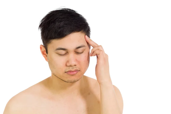 Modelo de sofrimento com dor de cabeça — Fotografia de Stock