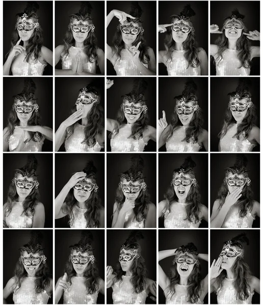 Collage de différentes expressions faciales — Photo