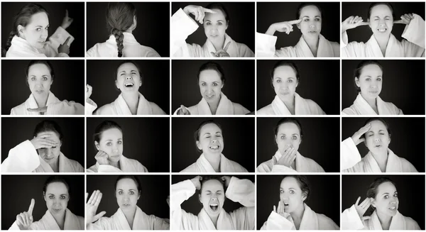 Collage de diferentes expresiones faciales —  Fotos de Stock