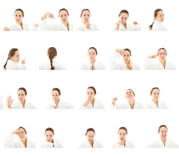 Collage de diferentes expresiones faciales — Foto de Stock