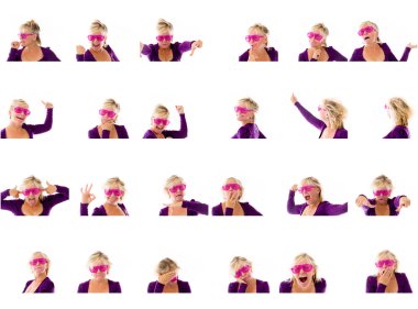 Farklı yüz ifadeleri kolajı