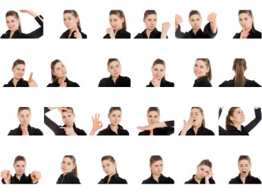 Farklı yüz ifadeleri kolajı