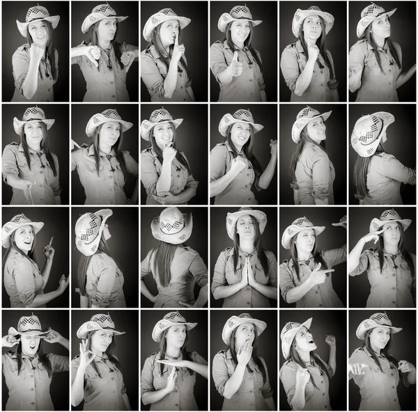 Collage verschiedener Gesichtsausdrücke — Stockfoto