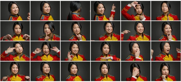 Collage de diferentes expresiones faciales —  Fotos de Stock