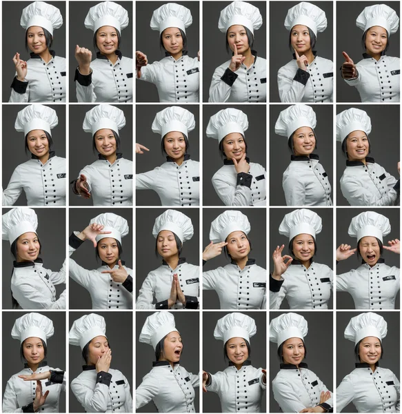 Colagem de diferentes expressões faciais — Fotografia de Stock