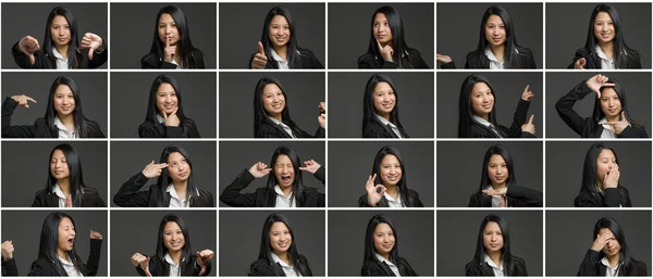 Collage of different facial expressions — Stock Photo, Image