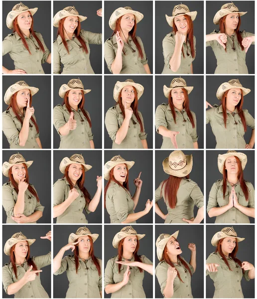 Collage de diferentes expresiones faciales — Foto de Stock