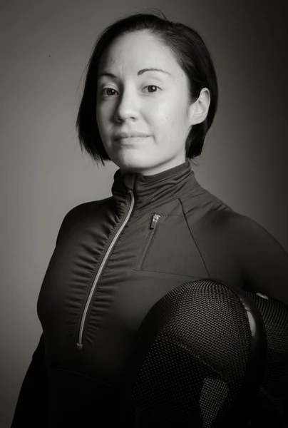 Fencer in fencing uniform — Stock Photo, Image