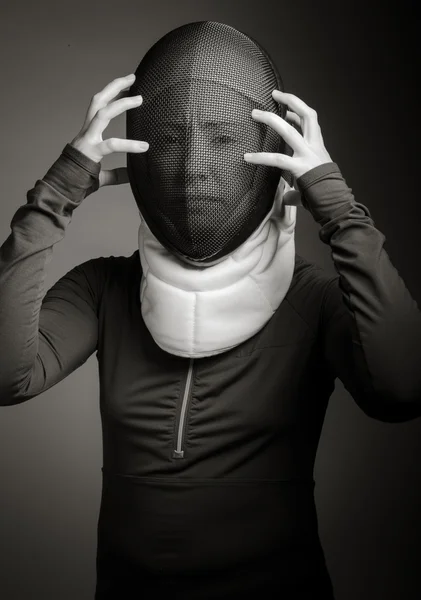 Female fencer looking frustrated — Stock Photo, Image