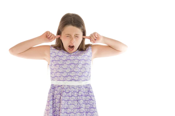 Modèle bouchant les oreilles — Photo