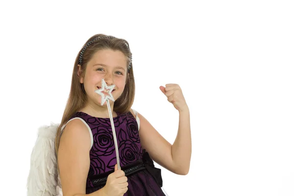 Model cheerful with fists up — Stock Photo, Image