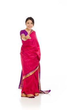 Modeli tebrik ile el sallamak