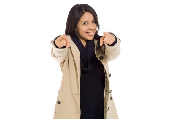 Model pointing to camera — Stock Photo, Image
