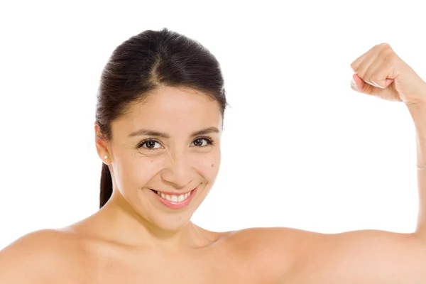 Model with strength in arm curl — Stock Photo, Image