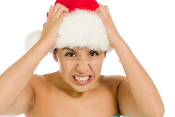 Modèle stressé tirant les poils — Photo