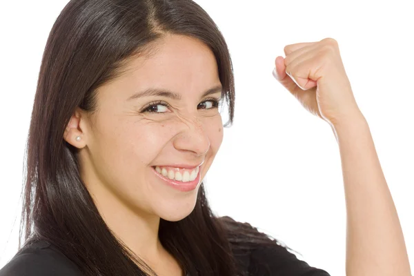 Modelo con fuerza en el rizo del brazo — Foto de Stock