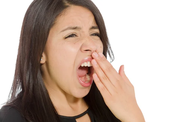 Model tired yawning — Stock Photo, Image