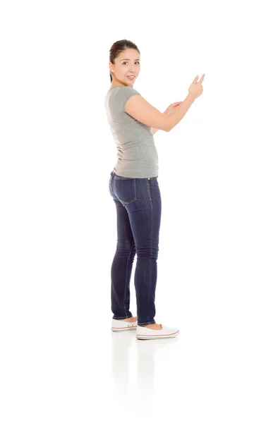 Model back pointing — Stock Photo, Image