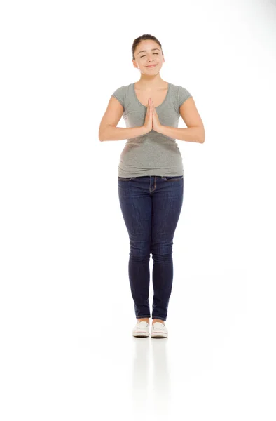 Model praying or wishing — Stock Photo, Image