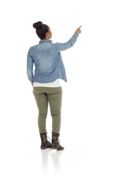 Model back pointing — Stock Photo, Image