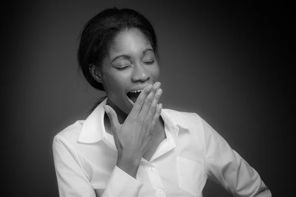 Model tired yawning — Stock Photo, Image